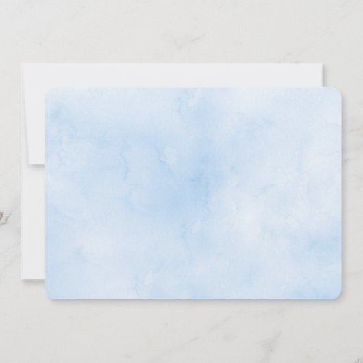 Blue Roos Garden Baptism Photo Invitation Kaart (Achterkant)