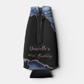 Blue Roos Gold Agate Marble Forty & Fabulous 40th Flesjeskoeler (Achterkant)