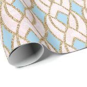 Blue Roos Gold Glitter Baroque Antonietta Glam Cadeaupapier (Rol Hoek)