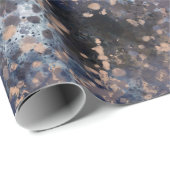 Blue & Roos Gold Paint Splatter Abstract Glamour Cadeaupapier (Rol Hoek)