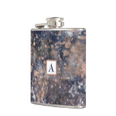 Blue & Roos Gold Paint Splatter Abstract Glamour Heupfles (Links)