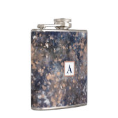 Blue & Roos Gold Paint Splatter Abstract Glamour Heupfles (Rechts)