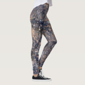 Blue & Roos Gold Paint Splatter Abstract Glamour Leggings (Rechts)