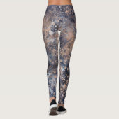 Blue & Roos Gold Paint Splatter Abstract Glamour Leggings (Achterkant)