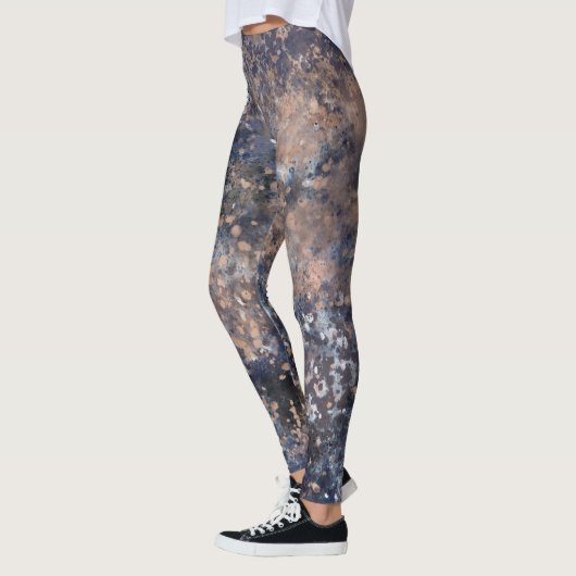 Blue & Roos Gold Paint Splatter Abstract Glamour Leggings (Links)