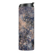 Blue & Roos Gold Paint Splatter Abstract Glamour Thermosbeker (Gedraaid links)