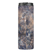Blue & Roos Gold Paint Splatter Abstract Glamour Thermosbeker (Achterkant)