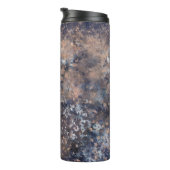 Blue & Roos Gold Paint Splatter Abstract Glamour Thermosbeker (Geroteerd rechts)