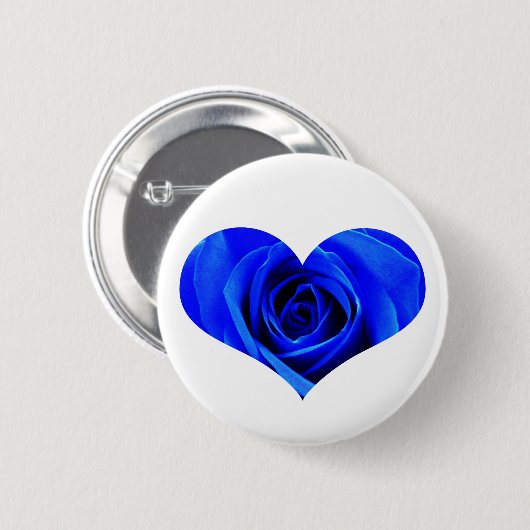 Blue Roos Heart Button (Voorkant /achterkant)