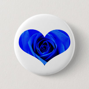 Blue Roos Heart Button