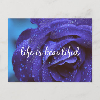 Blue Roos Life is een prachtig citaat Briefkaart