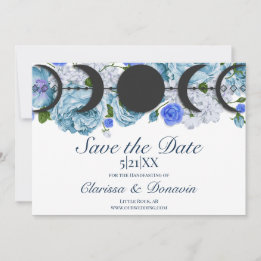 Blue Roos Moon Phase Wiccan Handfasting Save The Date