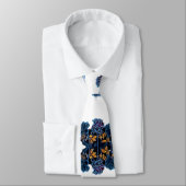 Blue Roos Navy White Personalized Groom Wedding Stropdas (Gebonden)