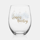 Blue Roos Ornament Trio Wijnglas Zonder Voet (Achterkant)