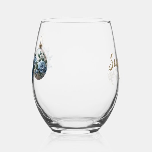 Blue Roos Ornament Trio Wijnglas Zonder Voet (Links)