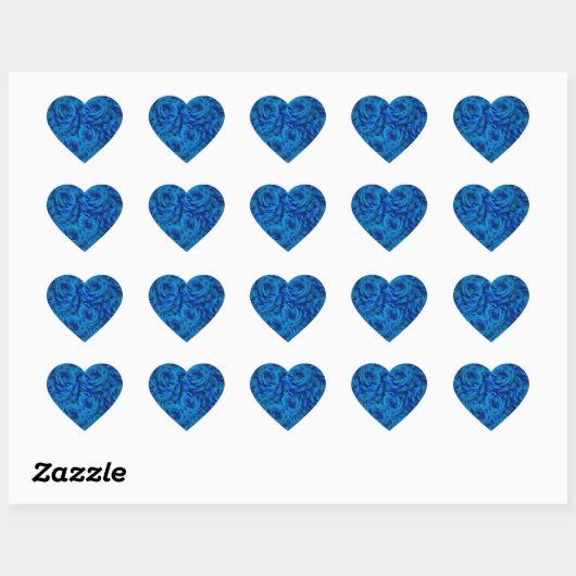 Blue Roos Pattern Hart Sticker (Vel)