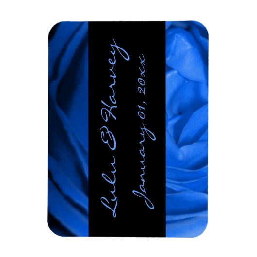 Blue Roos Personal Wedding Magneet (Verticaal)