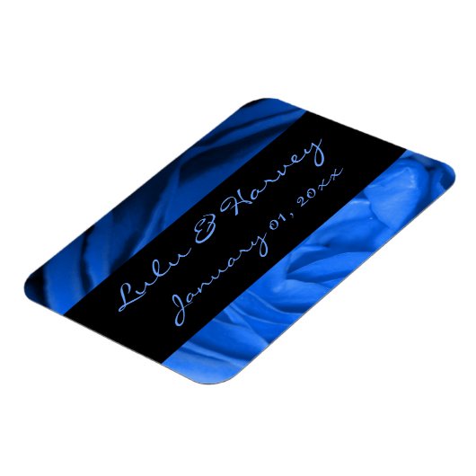 Blue Roos Personal Wedding Magneet (Linkerzijde)