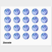 Blue Roos Petals Custom Wedding Envelope Seals Ronde Sticker (Vel)