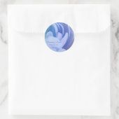 Blue Roos Petals Custom Wedding Envelope Seals Ronde Sticker (Tas)
