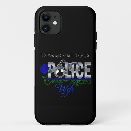 Blue Roos POLICE WIFE iPhone 5 Hoesje (Achterkant)