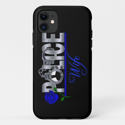 Blue Roos POLICE WIFE iPhone 5 Hoesje (Achterkant)