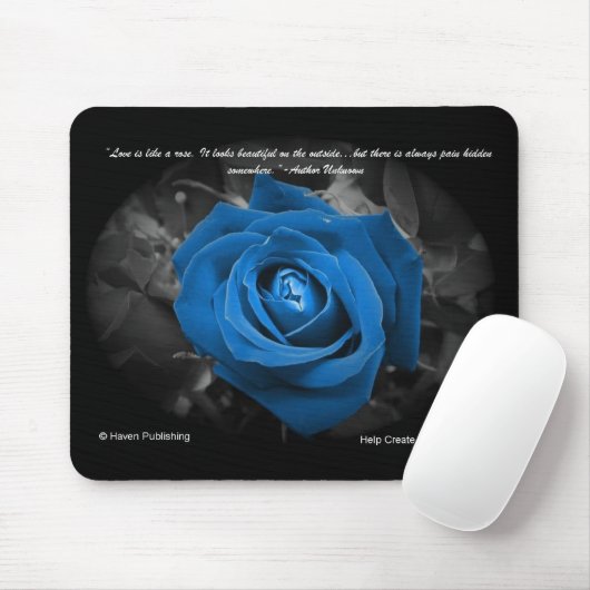 Blue Roos Quote Mousepad Muismat (Met muis)