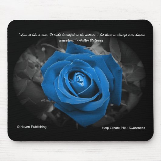 Blue Roos Quote Mousepad Muismat (Voorkant)