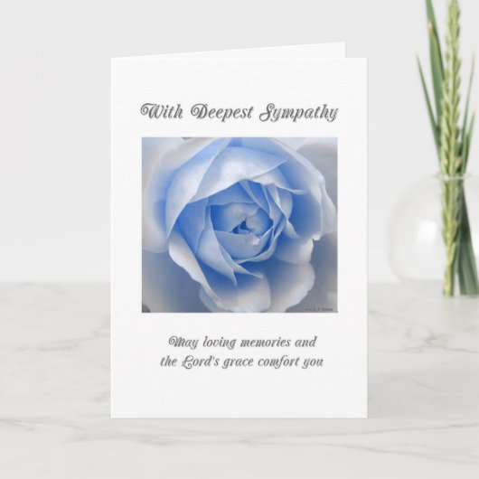 Blue Roos Religious Sympathy Card Kaart (Voorkant)