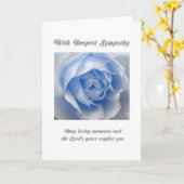Blue Roos Religious Sympathy Card Kaart (Gele Bloem)