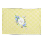 Blue Roos Ribbon Monogram Cream Kussensloop (Achterkant)