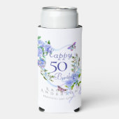 Blue Roos Ribbon Verjaardag Koeler (Seltzer Voorkant)