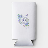 Blue Roos Ribbon Verjaardag Koeler (Achterkant)