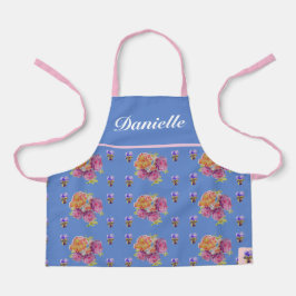 Blue  Roos Rozen Waterverf  Schort