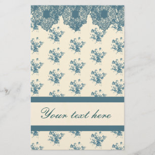 Blue Roos Toile & Lace Briefpapier