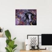 Blue Roos Unicorn Art Poster (Thuiskantoor)