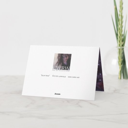 Blue Roos Unicorn Designer Kaart (Achterkant)