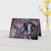 Blue Roos Unicorn Designer Kaart (Gele Bloem)