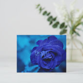 Blue Roos Wedding nodigt RSVP uit met foto en menu (Staand voorkant)