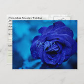 Blue Roos Wedding nodigt RSVP uit met foto en menu (Voorkant / Achterkant)