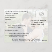 Blue Roos Wedding nodigt RSVP uit met foto en menu (Achterkant)