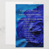 Blue Roos Wedding Programs (Voorkant / Achterkant)