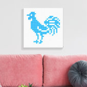 Blue Rooster Canvas Afdruk (Insitu (Woonkamer))