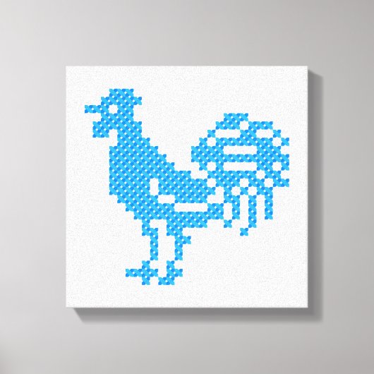 Blue Rooster Canvas Afdruk (Voorkant)