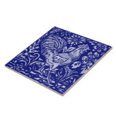 Blue Rooster Chicken Floral Farmhouse Rustige Art Tegeltje (Zijkant)