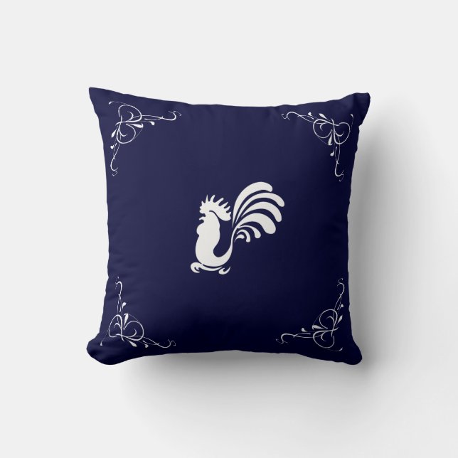 Blue Rooster Decorative Sierkussen (Voorkant)