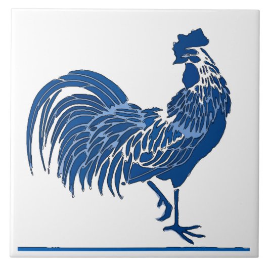Blue Rooster, Delft Kijk, Tegeltje (Voorkant)