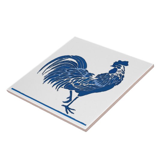 Blue Rooster, Delft Kijk, Tegeltje (Zijkant)