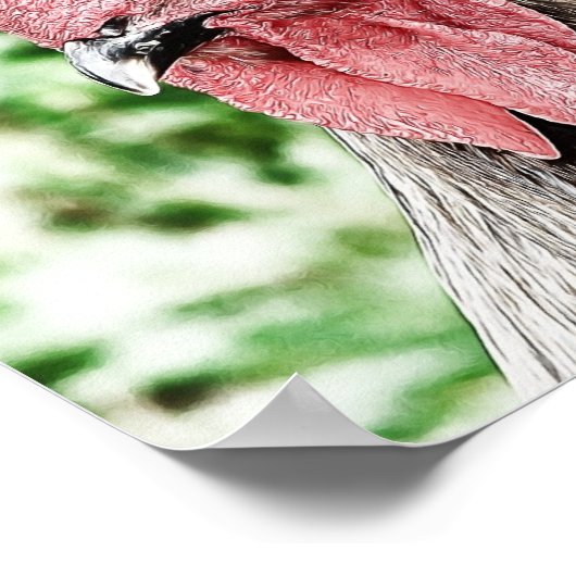 Blue Rooster Digital Art Poster (Hoek)