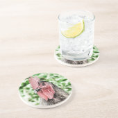 Blue Rooster Digital Art Zandsteen Onderzetter (Zijkant)